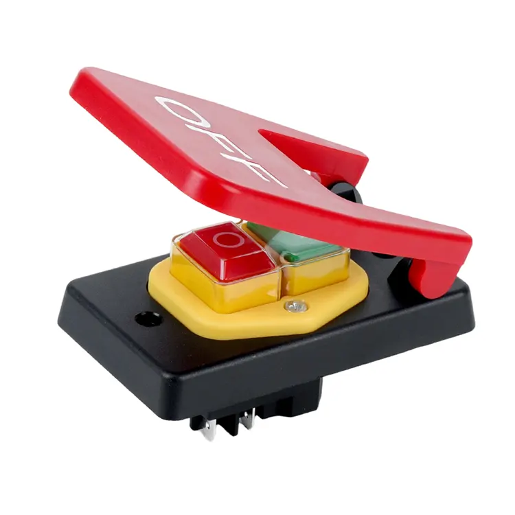 16A বড় লাল বন্ধ প্যানেল পুশ বোতাম ইলেক্ট্রোম্যাগনেটিক সুইচ