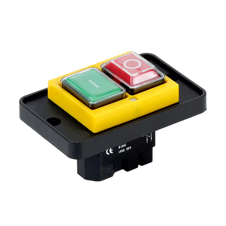 8A বড় প্যানেল হলুদ পুশ বোতাম ইলেক্ট্রোম্যাগনেটিক সুইচ